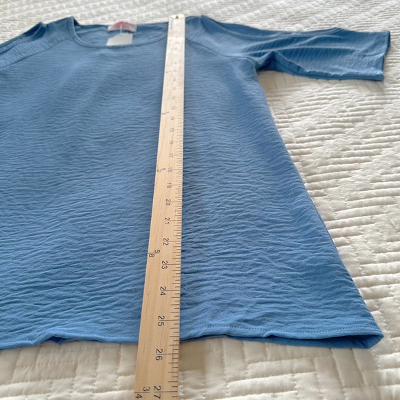 NWT C+D+M Collection Cold Shoulder 3/4 Sleeve Top Blue Size Small - Picture 6 of 6